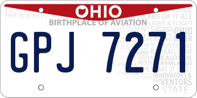 OH license plate GPJ7271