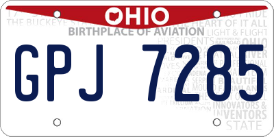 OH license plate GPJ7285