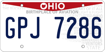 OH license plate GPJ7286