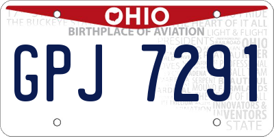 OH license plate GPJ7291