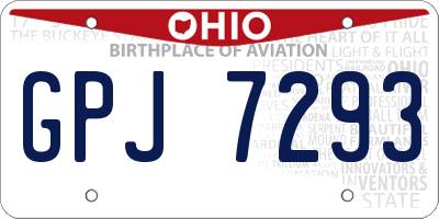 OH license plate GPJ7293