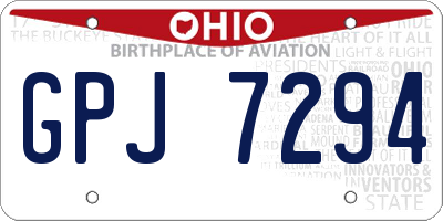OH license plate GPJ7294