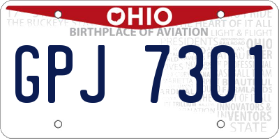 OH license plate GPJ7301