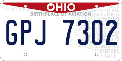 OH license plate GPJ7302