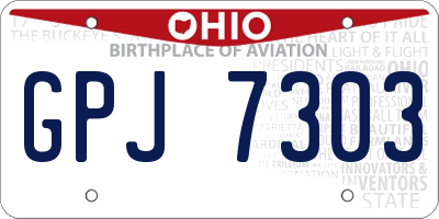OH license plate GPJ7303
