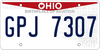 OH license plate GPJ7307