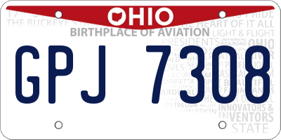 OH license plate GPJ7308