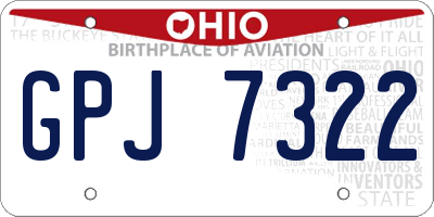 OH license plate GPJ7322