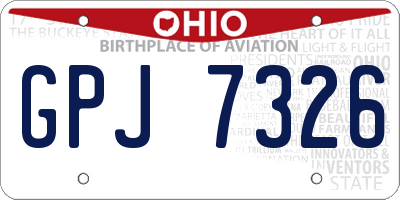 OH license plate GPJ7326