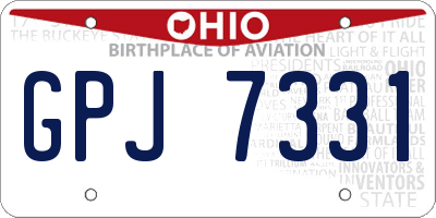 OH license plate GPJ7331