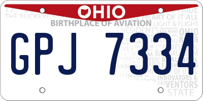 OH license plate GPJ7334