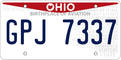 OH license plate GPJ7337
