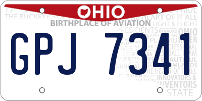 OH license plate GPJ7341