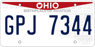 OH license plate GPJ7344