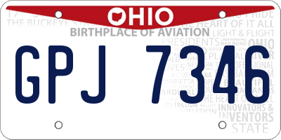 OH license plate GPJ7346