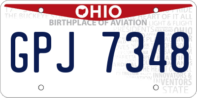 OH license plate GPJ7348