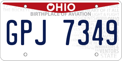 OH license plate GPJ7349