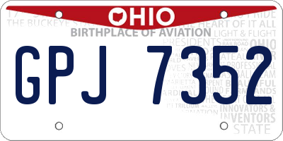 OH license plate GPJ7352