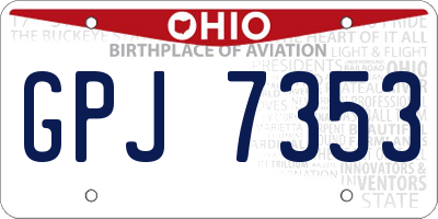 OH license plate GPJ7353