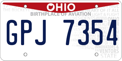 OH license plate GPJ7354