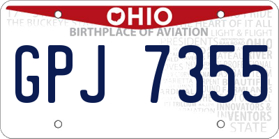 OH license plate GPJ7355