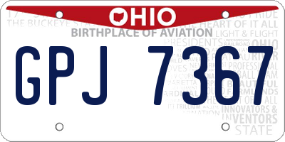 OH license plate GPJ7367
