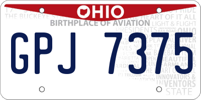 OH license plate GPJ7375
