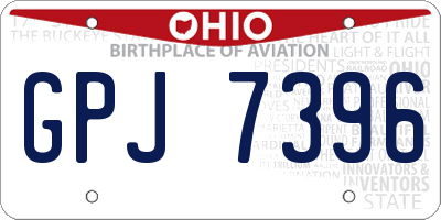 OH license plate GPJ7396