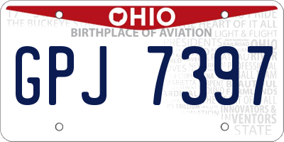 OH license plate GPJ7397