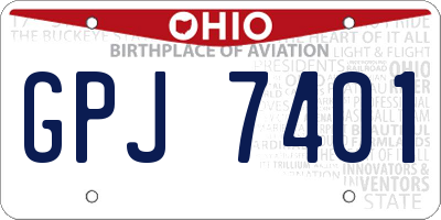OH license plate GPJ7401