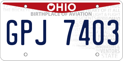 OH license plate GPJ7403