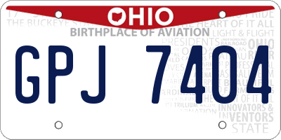 OH license plate GPJ7404