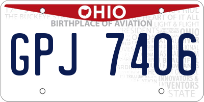 OH license plate GPJ7406