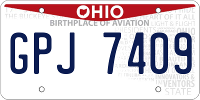 OH license plate GPJ7409