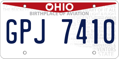 OH license plate GPJ7410