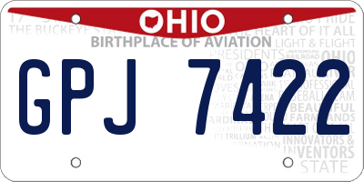 OH license plate GPJ7422