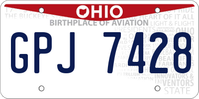 OH license plate GPJ7428