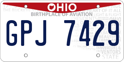 OH license plate GPJ7429