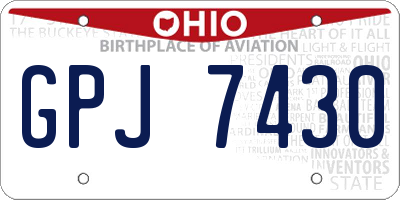 OH license plate GPJ7430