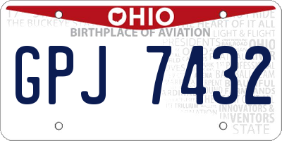 OH license plate GPJ7432