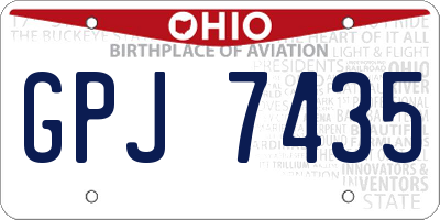 OH license plate GPJ7435