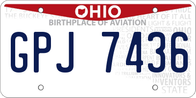 OH license plate GPJ7436