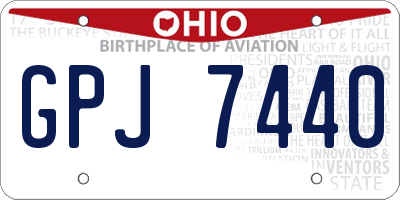 OH license plate GPJ7440