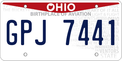 OH license plate GPJ7441