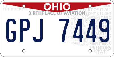 OH license plate GPJ7449