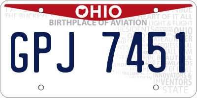 OH license plate GPJ7451
