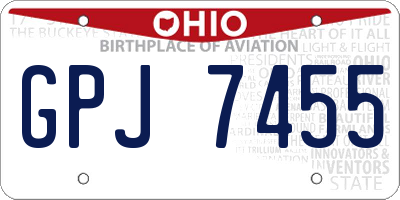OH license plate GPJ7455