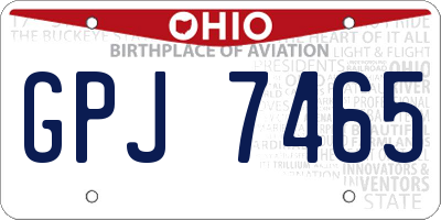 OH license plate GPJ7465