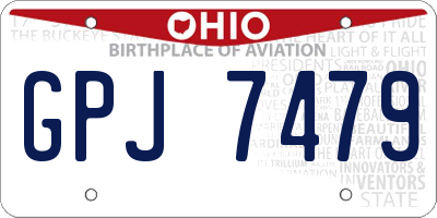 OH license plate GPJ7479
