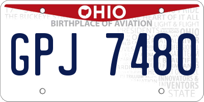 OH license plate GPJ7480